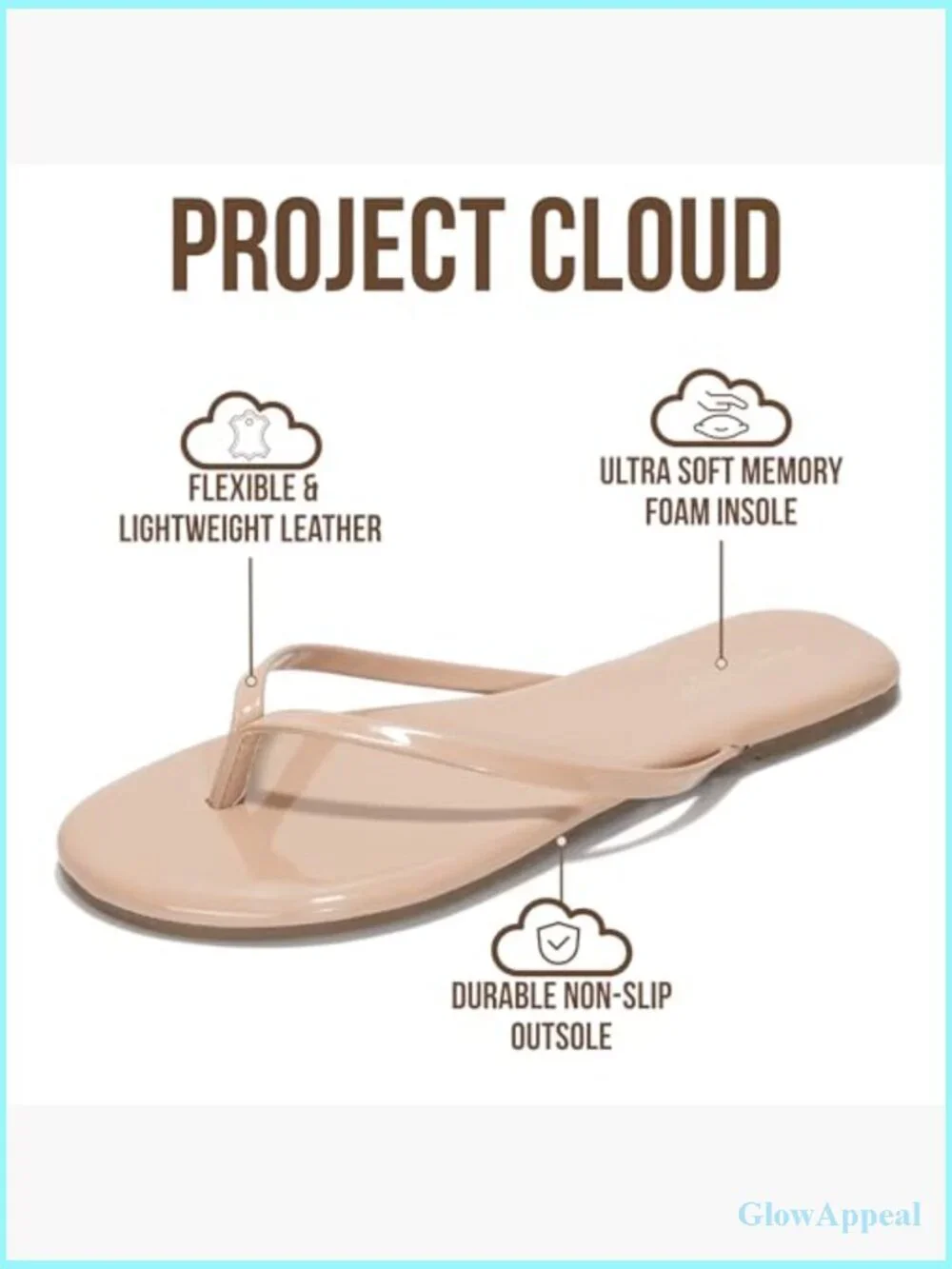 Lightweight Memory Foam Flip Flop Sandals for Women Non-Slip Beach Flats